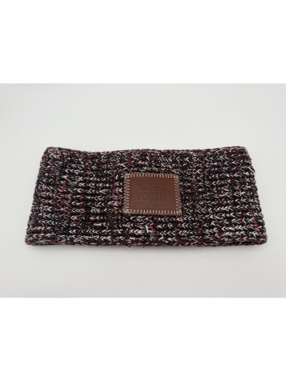 Love Your Melon Maroon Speckled Headband Cotton Blend Knit Ear Warmer One Size